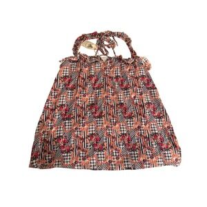 Easel Los Angeles Floral Print Ruffle Trim Tie Strap‎ Top Cottagecore Bohemian